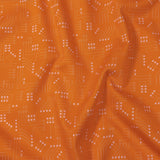 Stretch Cotton Sateen - Orange Circuit Board Dots - Circuit Breaker Print - Mood Exclusive Citrus Collection
