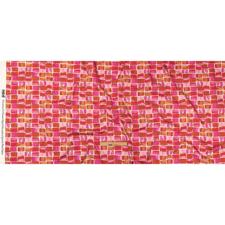 Stretch Cotton Sateen - Pink Painted Squares - Swatch Me Print - Mood Exclusive Citrus Collection