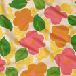 Stretch Cotton Sateen - Pink and Orange Simplistic Floral - Chalk Party Print - Mood Exclusive Citrus Collection
