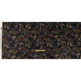 Stretch Cotton Sateen - Black Trees and Windows - Summer Nights Print - Mood Exclusive Citrus Collection