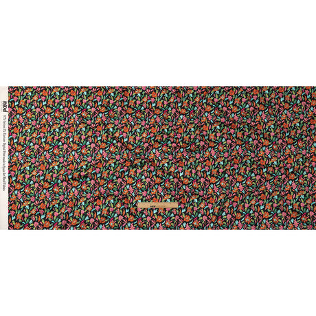 Stretch Cotton Sateen - Pink, Blue and Black Floral - Confetti Fete Print - Mood Exclusive Citrus Collection