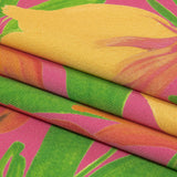 Stretch Cotton Sateen - Pink and Orange Tulips - Keukenhof Print - Mood Exclusive Citrus Collection