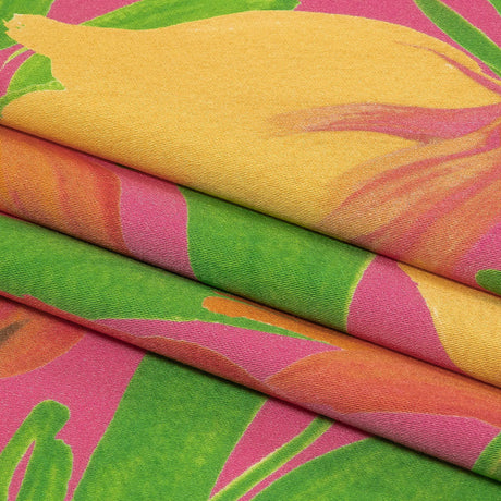 Stretch Cotton Sateen - Pink and Orange Tulips - Keukenhof Print - Mood Exclusive Citrus Collection