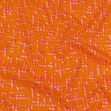 Cotton Voile - Orange and Pink Dot Lines - Spot of Sunshine Print - Mood Exclusive Citrus Collection