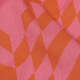 Cotton Voile - Orange and Pink Geometric - Orange You Glad Print - Mood Exclusive Citrus Collection