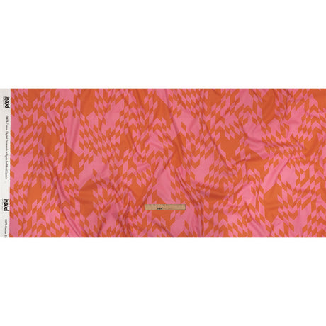 Cotton Voile - Orange and Pink Geometric - Orange You Glad Print - Mood Exclusive Citrus Collection