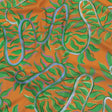Cotton Voile - Orange and Green Foliage - Looking Vine Print - Mood Exclusive Citrus Collection
