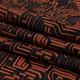 Cotton Voile - Black and Orange Geometric Lines - Ci-Trust the Process Print - Mood Exclusive Citrus Collection