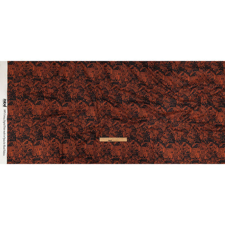 Cotton Voile - Black and Orange Geometric Lines - Ci-Trust the Process Print - Mood Exclusive Citrus Collection