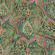 Cotton Voile - Black and Green Paisley - Hippy Shake Print - Mood Exclusive Citrus Collection