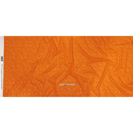 Cotton Voile - Orange Circuit Board Dots - Circuit Breaker Print - Mood Exclusive Citrus Collection