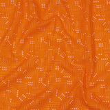 Cotton Voile - Orange Circuit Board Dots - Circuit Breaker Print - Mood Exclusive Citrus Collection