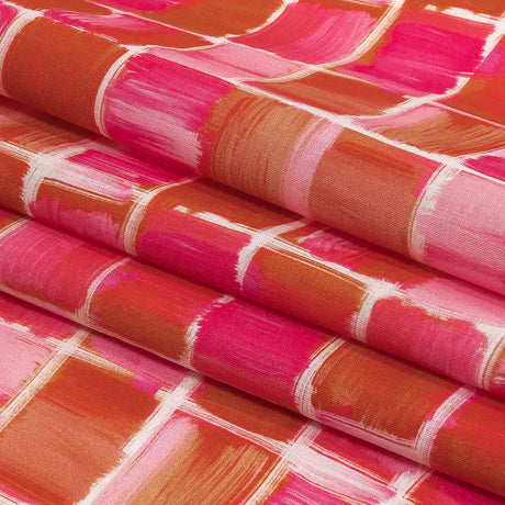 Cotton Voile - Pink Painted Squares - Swatch Me Print - Mood Exclusive Citrus Collection
