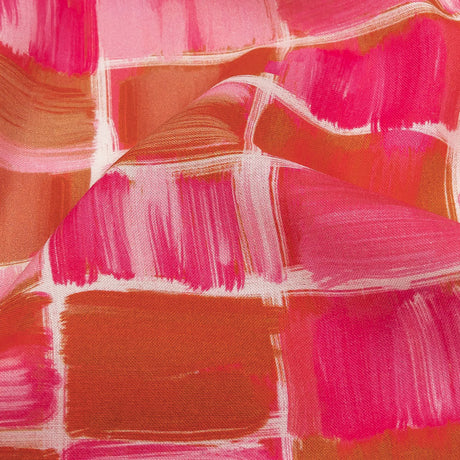 Cotton Voile - Pink Painted Squares - Swatch Me Print - Mood Exclusive Citrus Collection