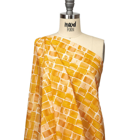 Cotton Voile - Yellow Painted Squares - Swatch Me Print - Mood Exclusive Citrus Collection