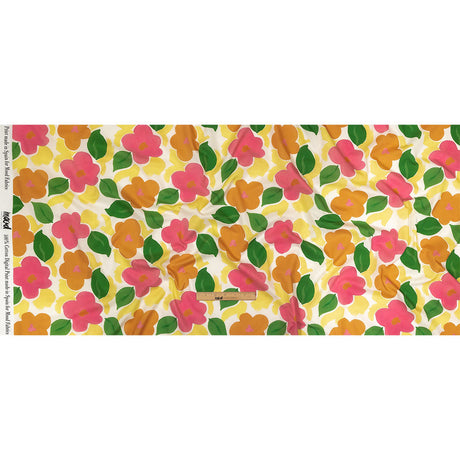 Cotton Voile - Pink and Orange Simplistic Floral - Chalk Party Print - Mood Exclusive Citrus Collection