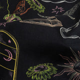 Cotton Voile - Black Trees and Windows - Summer Nights Print - Mood Exclusive Citrus Collection