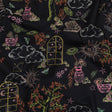 Cotton Voile - Black Trees and Windows - Summer Nights Print - Mood Exclusive Citrus Collection