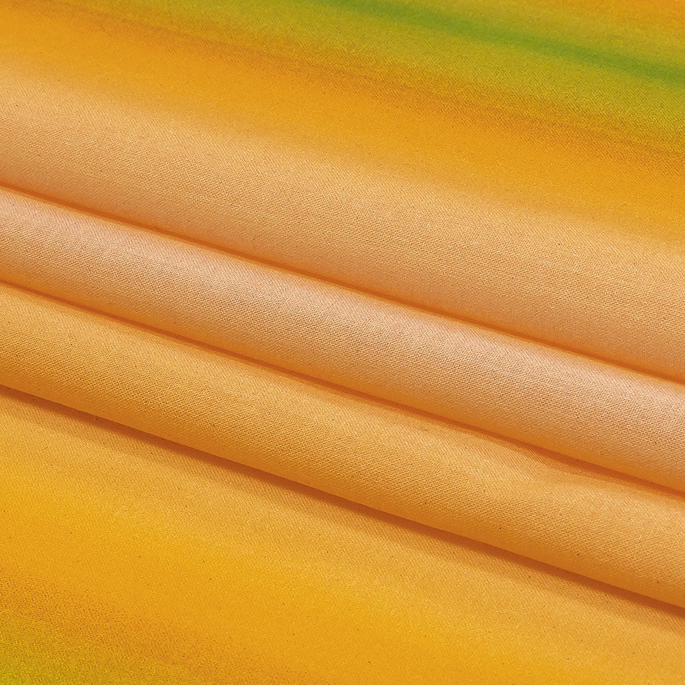 Cotton Voile - Green and Yellow Gradient Stripes - Marmalade Parade Print - Mood Exclusive Citrus Collection
