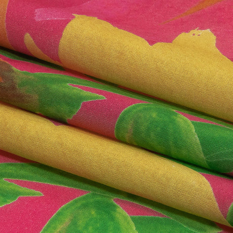 Cotton Voile - Pink and Orange Tulips - Keukenhof Print - Mood Exclusive Citrus Collection