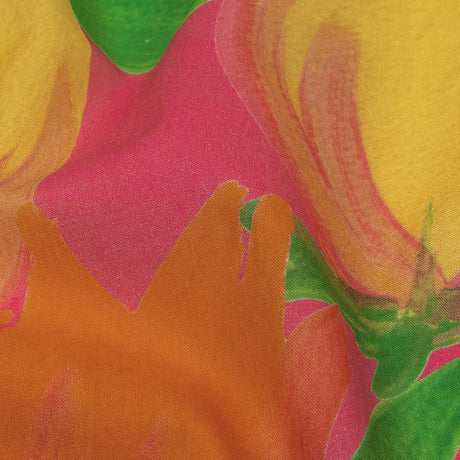 Cotton Voile - Pink and Orange Tulips - Keukenhof Print - Mood Exclusive Citrus Collection