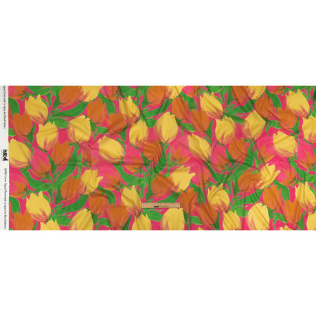 Cotton Voile - Pink and Orange Tulips - Keukenhof Print - Mood Exclusive Citrus Collection