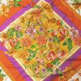 Cotton Voile - Orange and Pink Floral - Golden Garden Print - Mood Exclusive Citrus Collection