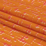 Linen and Rayon Woven - Orange and Pink Dot Lines - Spot of Sunshine Print - Mood Exclusive Citrus Collection