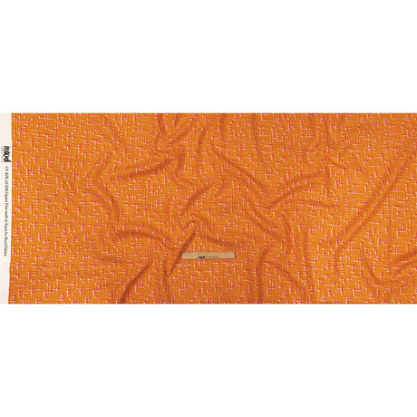 Linen and Rayon Woven - Orange and Pink Dot Lines - Spot of Sunshine Print - Mood Exclusive Citrus Collection