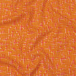 Linen and Rayon Woven - Orange and Pink Dot Lines - Spot of Sunshine Print - Mood Exclusive Citrus Collection