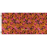Linen and Rayon Woven - Black, Pink and Yellow Floral - Tangerine Dreams Print - Mood Exclusive Citrus Collection