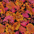 Linen and Rayon Woven - Black, Pink and Yellow Floral - Tangerine Dreams Print - Mood Exclusive Citrus Collection