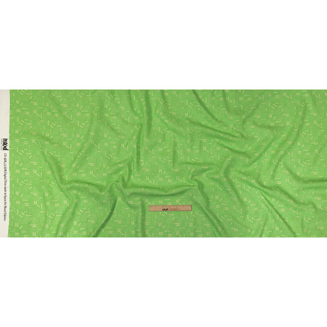 Linen and Rayon Woven - Green Circuit Board Dots - Circuit Breaker Print - Mood Exclusive Citrus Collection