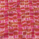Linen and Rayon Woven - Pink Painted Squares - Swatch Me Print - Mood Exclusive Citrus Collection