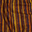 Linen and Rayon Woven - Purple, Orange and Yellow Stripes - Foliate Pathways Print - Mood Exclusive Jack-O-Lantern Collection