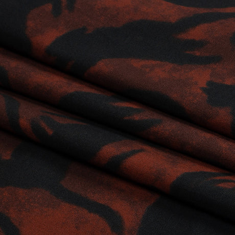 Stretch Cotton Poplin - Red and Black Cats - Black Cat Print - Mood Exclusive Nevermore Collection