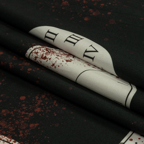 Stretch Cotton Poplin - Clocks and Blood Splatter - The Masque Print - Mood Exclusive Nevermore Collection