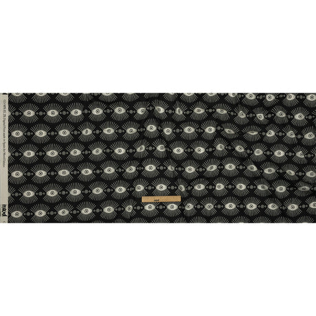 Stretch Cotton Poplin - Black and WhiteLines of Eyes - Tell Tale Print - Mood Exclusive Nevermore Collection