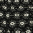 Stretch Cotton Poplin - Black and WhiteLines of Eyes - Tell Tale Print - Mood Exclusive Nevermore Collection