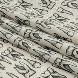 Stretch Cotton Poplin - White and Black Teeth - Berenice Print - Mood Exclusive Nevermore Collection