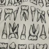 Stretch Cotton Poplin - White and Black Teeth - Berenice Print - Mood Exclusive Nevermore Collection