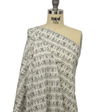 Stretch Cotton Poplin - White and Black Teeth - Berenice Print - Mood Exclusive Nevermore Collection