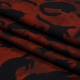 Rayon Batiste - Red and Black Cats - Black Cat Print - Mood Exclusive Nevermore Collection