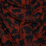 Rayon Batiste - Red and Black Cats - Black Cat Print - Mood Exclusive Nevermore Collection