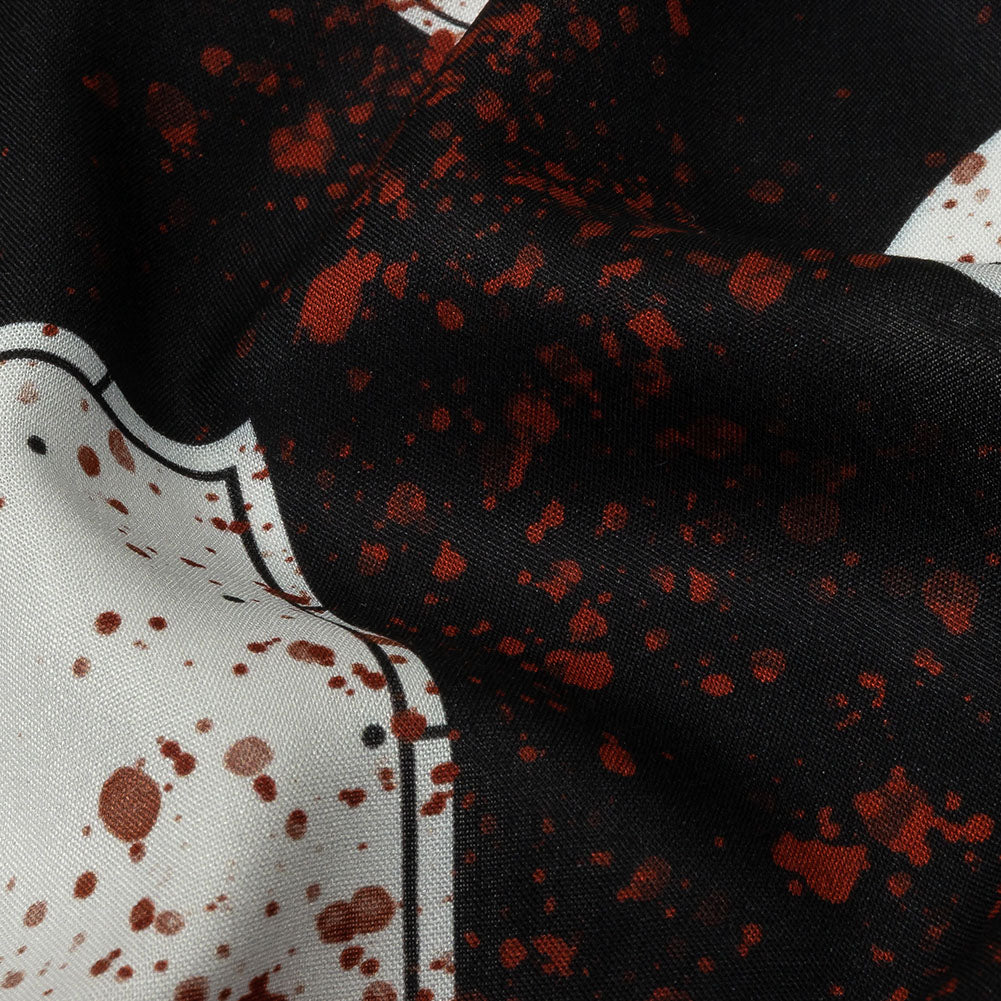 Rayon Batiste - Clocks and Blood Splatter - The Masque Print - Mood Exclusive Nevermore Collection