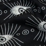Rayon Batiste - Black and WhiteLines of Eyes - Tell Tale Print - Mood Exclusive Nevermore Collection