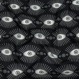 Rayon Batiste - Black and WhiteLines of Eyes - Tell Tale Print - Mood Exclusive Nevermore Collection