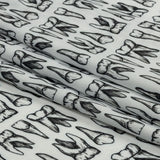 Rayon Batiste - White and Black Teeth - Berenice Print - Mood Exclusive Nevermore Collection