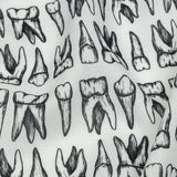 Rayon Batiste - White and Black Teeth - Berenice Print - Mood Exclusive Nevermore Collection