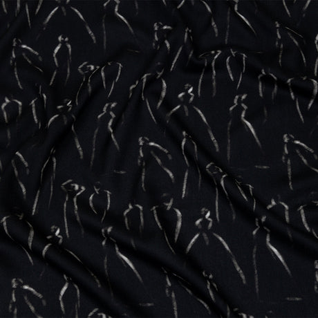Rayon Batiste - Black Ghostly Figures - The Copper Queen Print - Mood Exclusive Abandoned Collection